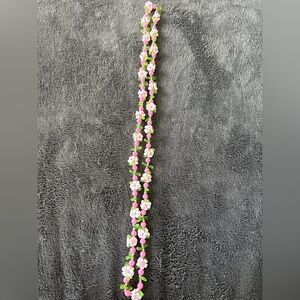 2/$20 Long necklace plastic flowers